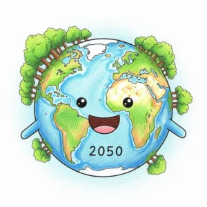 hình vẽ tương lai xanh 2050