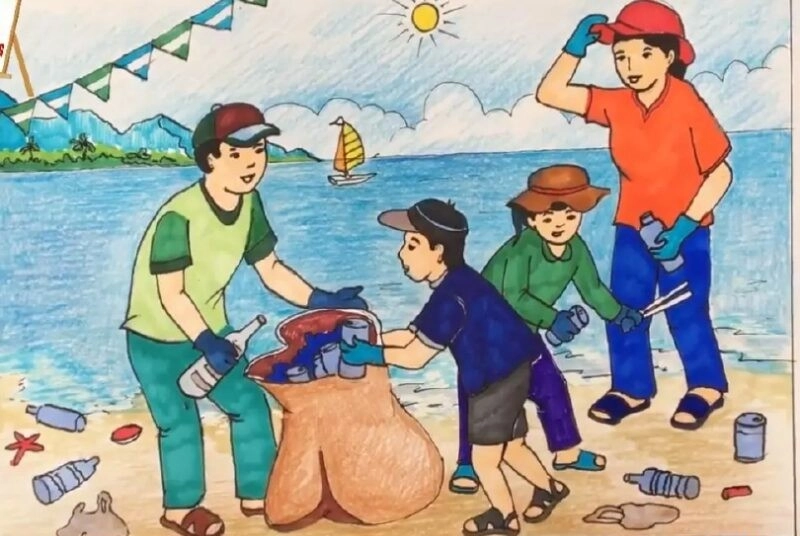 vẽ tranh công nhân lao động 