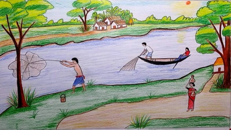 vẽ chủ đề lao động sáng tạo 
