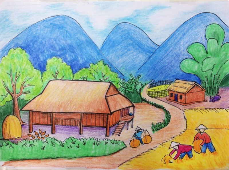 vẽ tranh về chủ đề lao động 