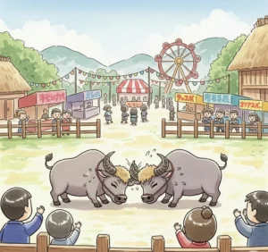 lễ hội chọi trâu tranh vẽ học sinh