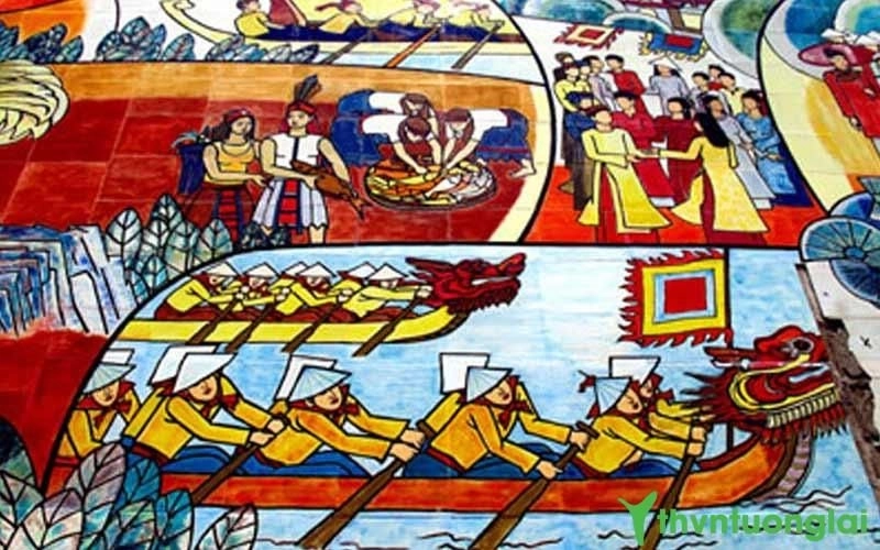 vẽ tranh đua thuyền đơn giản đẹp 