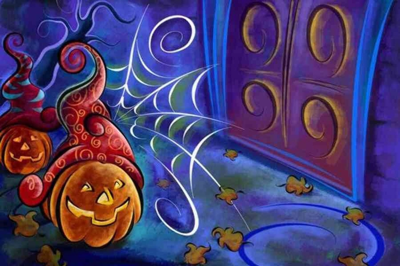 vẽ tranh halloween kinh dị rùng rợn 