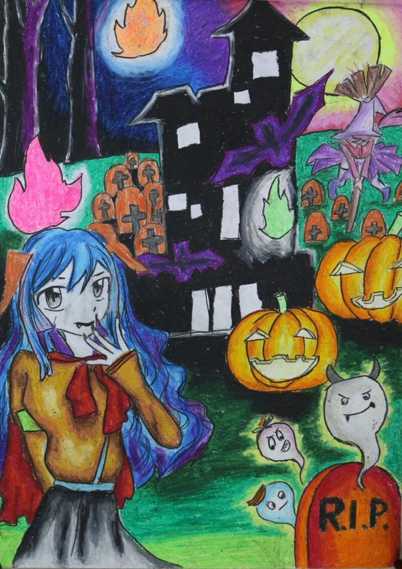 vẽ tranh halloween đơn giản mà ấn tượng 