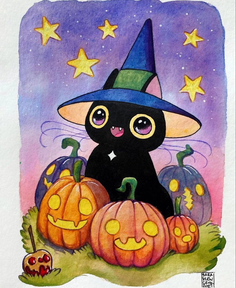 vẽ tranh về lễ hội halloween ngộ nghĩnh 
