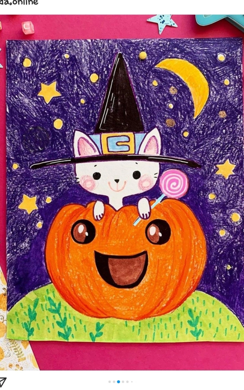 vẽ tranh chủ đề lễ hội halloween sáng tạo 