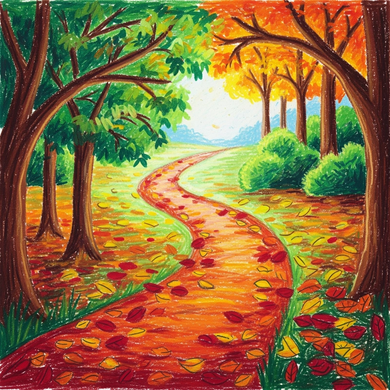 vẽ tranh mùa thu lớp 3 với màu tươi sáng 