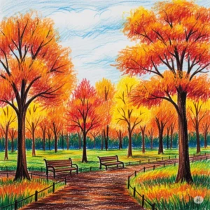 tranh vẽ mùa thu nhẹ nhàng