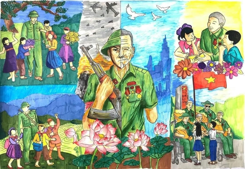 ý tưởng vẽ ngày quốc khánh 
