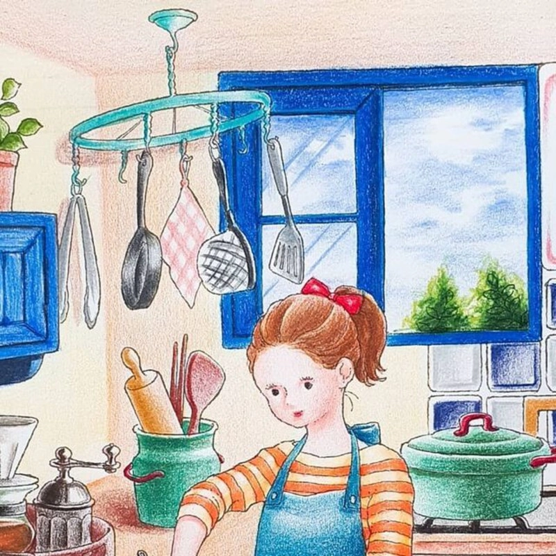 vẽ tranh nghề nghiệp đầu bếp dễ vẽ 