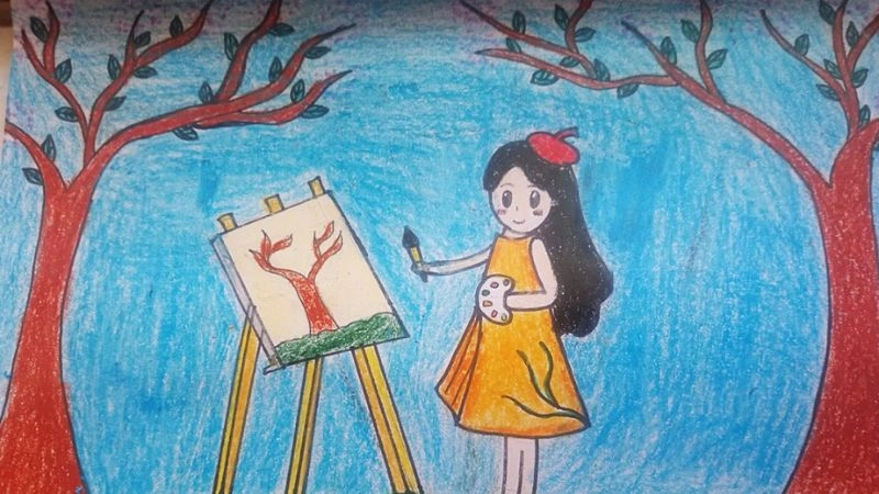 vẽ tranh nghề nghiệp họa sĩ theo phong cách riêng 