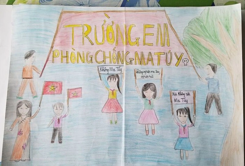 tranh vẽ chống ma túy đơn giản 