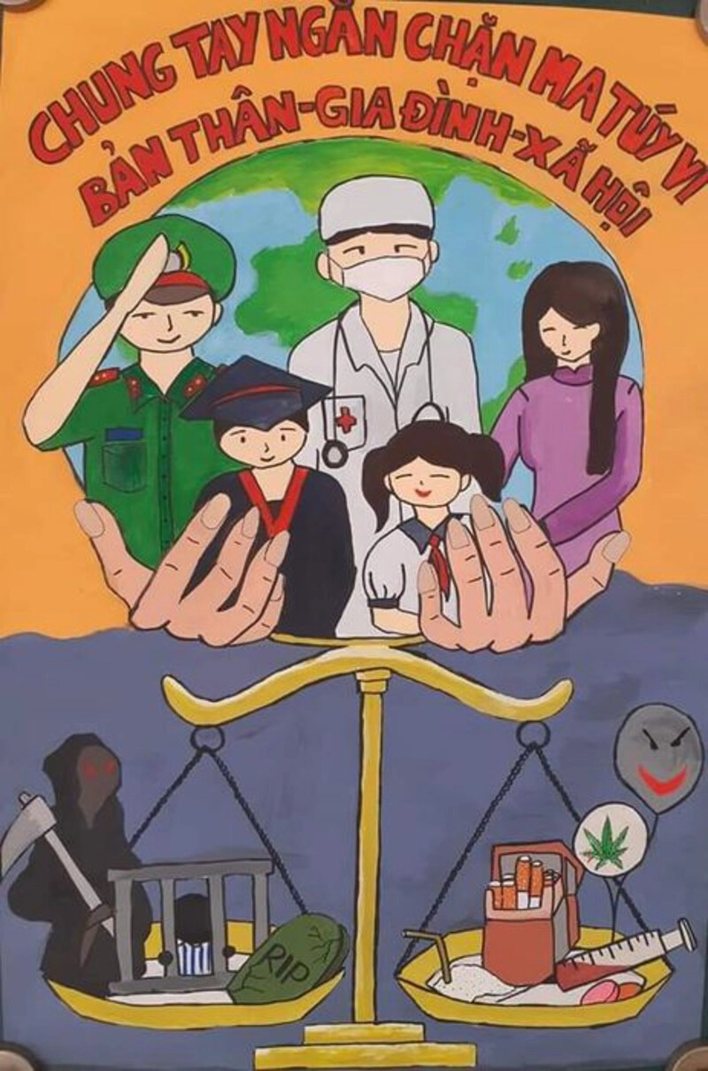 hình vẽ tuyên truyền chống ma túy 