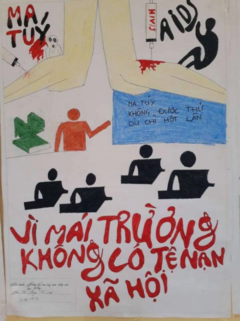 tranh phòng chống ma túy đơn giản đẹp 
