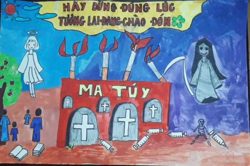 ảnh vẽ chủ đề phòng chống ma túy 
