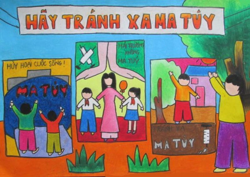 tranh đề tài phòng chống ma túy học đường 