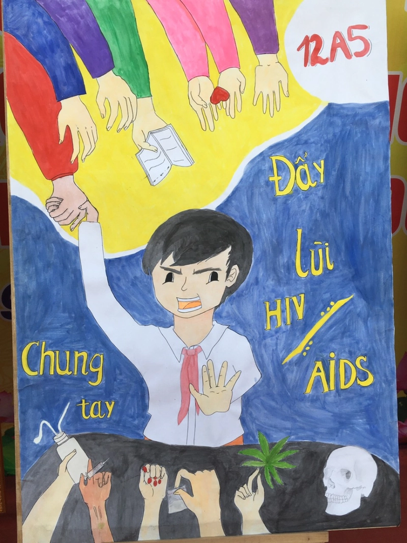 vẽ tranh cổ động phòng chống ma túy 