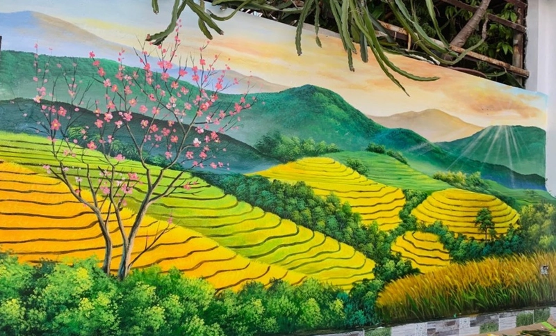 tranh vẽ ruộng bậc thang đẹp và dễ vẽ 