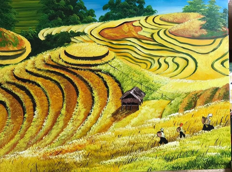 hướng dẫn vẽ ruộng bậc thang đơn giản 