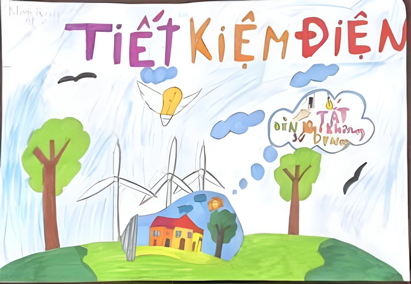 vẽ tranh tiết kiệm điện ý nghĩa 