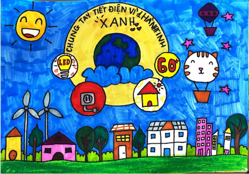 vẽ tranh tiết kiệm điện học đường 