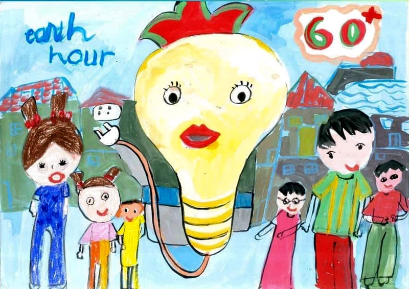 tranh vẽ tiết kiệm điện sáng tạo 