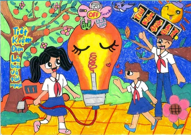 vẽ tranh về tiết kiệm điện ý nghĩa 