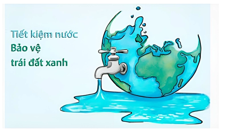 tranh học sinh chủ đề tiết kiệm nước 