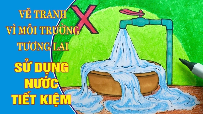 vẽ tranh tiết kiệm nước cho địa phương 
