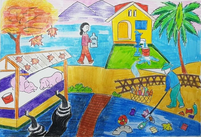 vẽ tranh tiết kiệm nước 