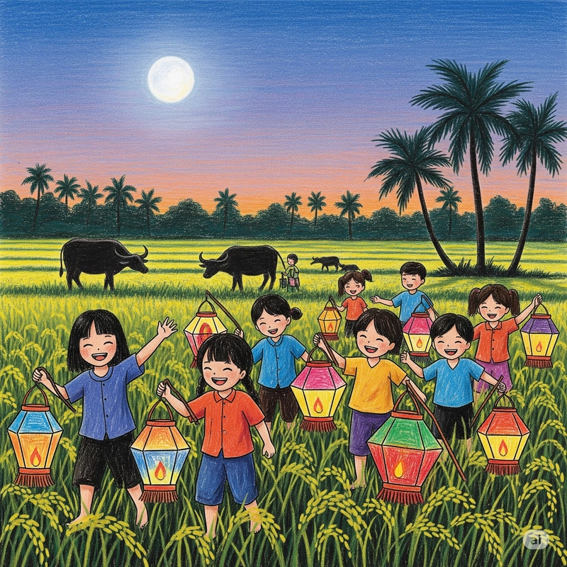 vẽ tranh trung thu lớp 4 