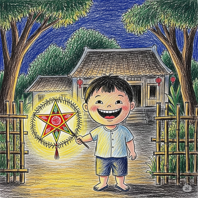 vẽ tranh đề tài lễ hội trung thu đơn giản 
