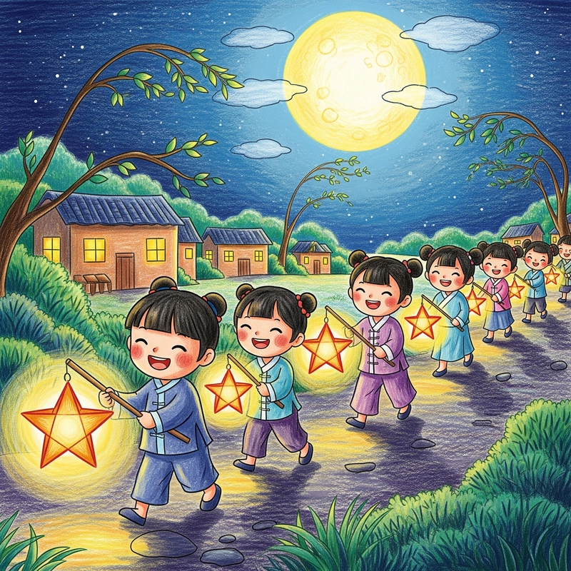 tranh vui tết trung thu cho bé 