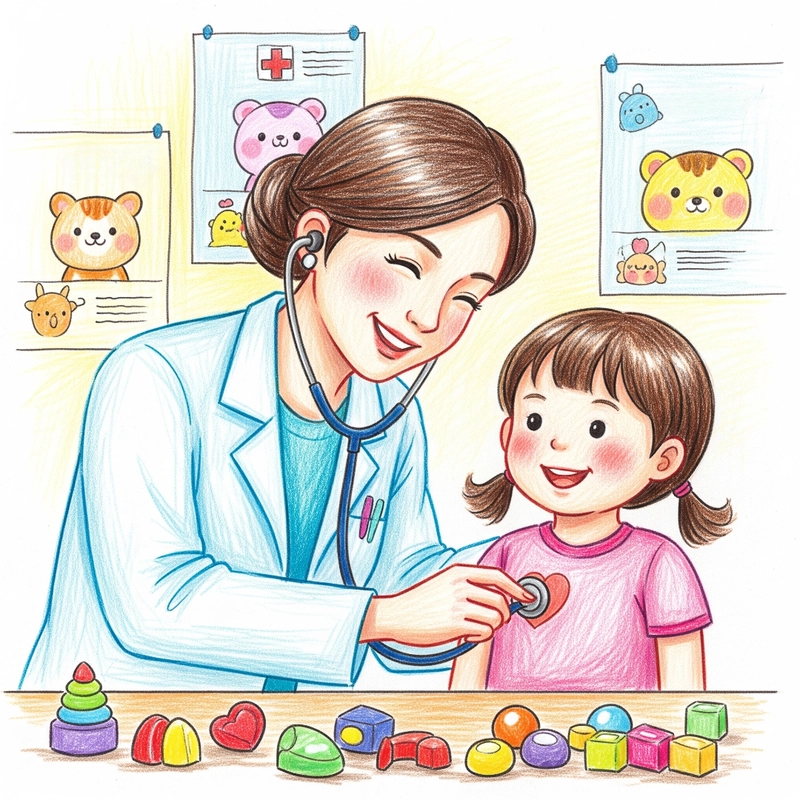 vẽ tranh vẽ nghề nghiệp bác sĩ đơn giản 