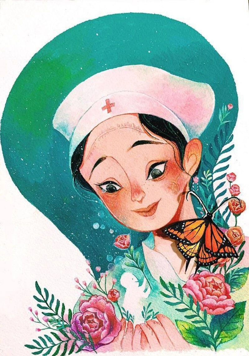 vẽ tranh về nghề bác sĩ y đức 