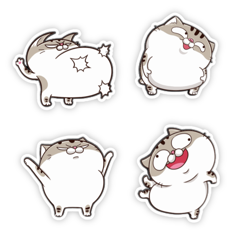 sticker mèo ami béo ú cute 