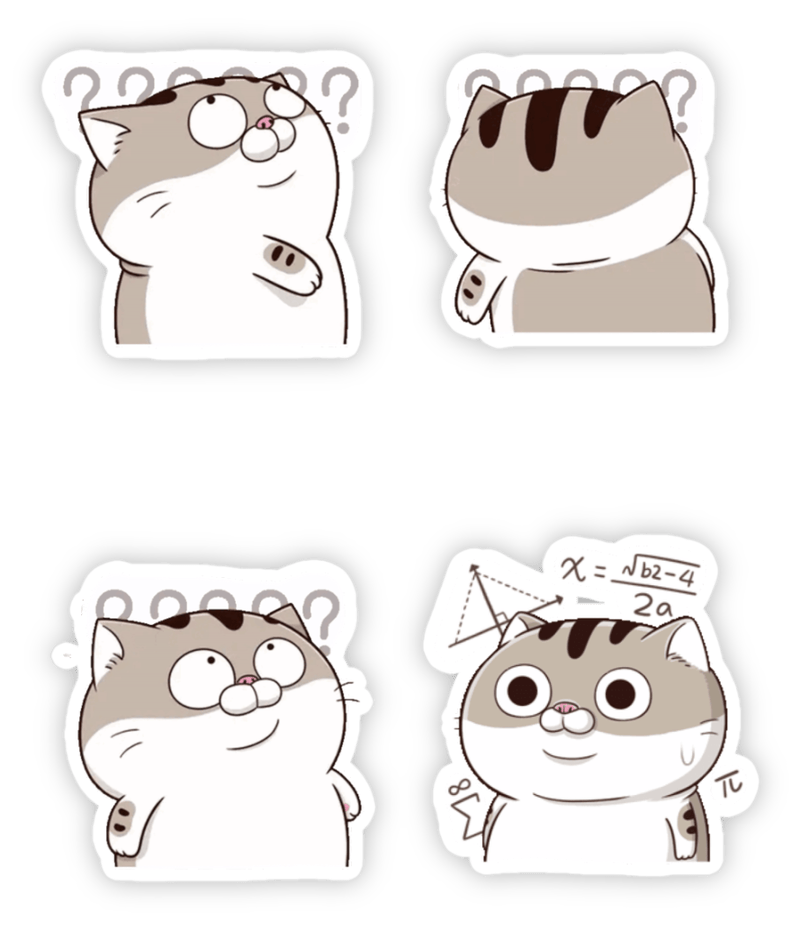 sticker mèo ami zalo hài hước 