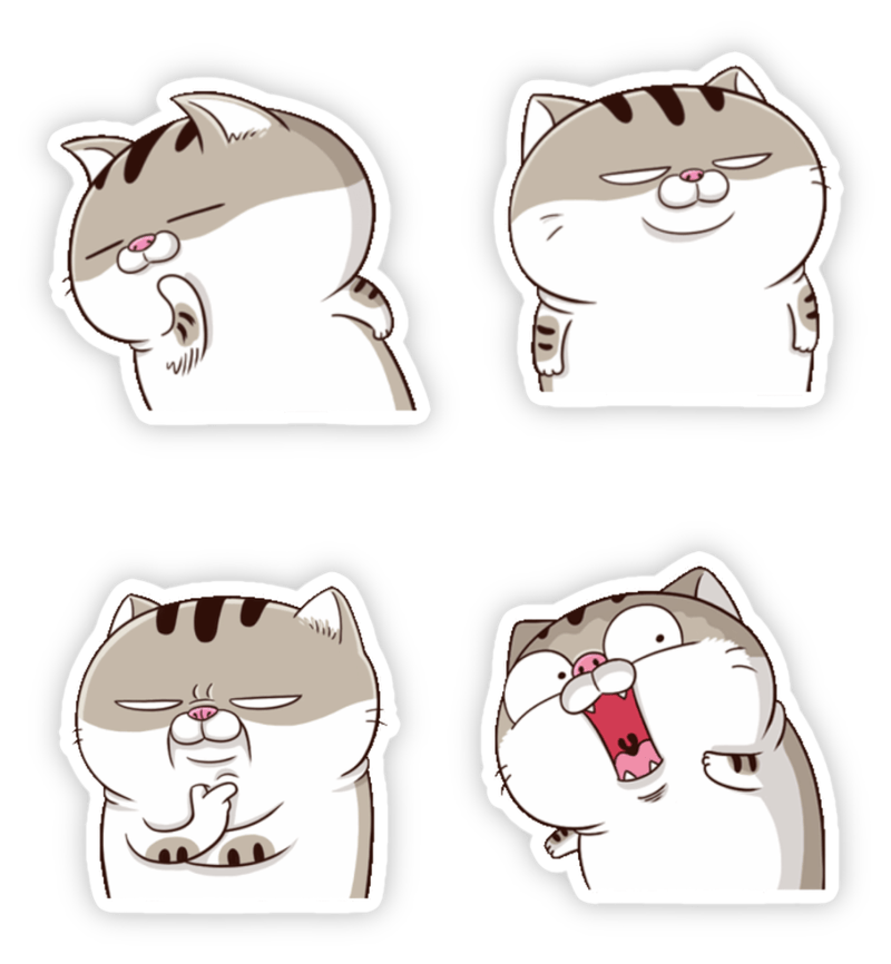 tải sticker mèo ami bụng bự dễ thương 
