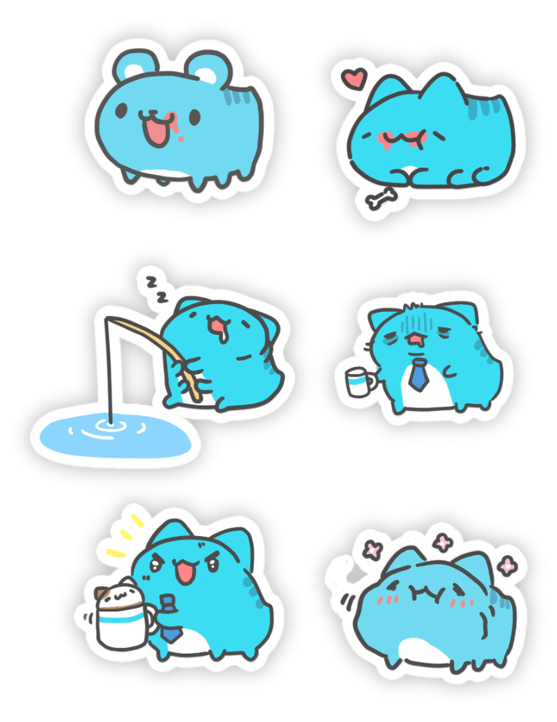 sticker mèo capoo cute dễ thương 