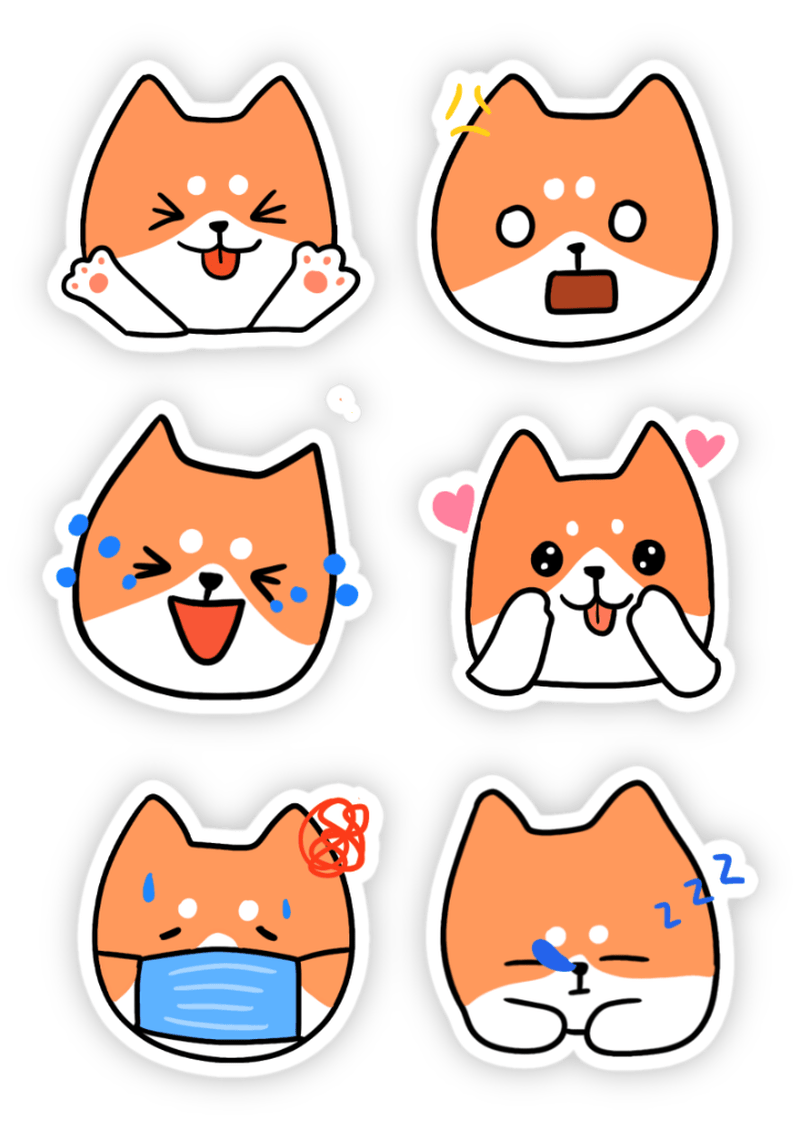 hình sticker chó shiba dễ thương 
