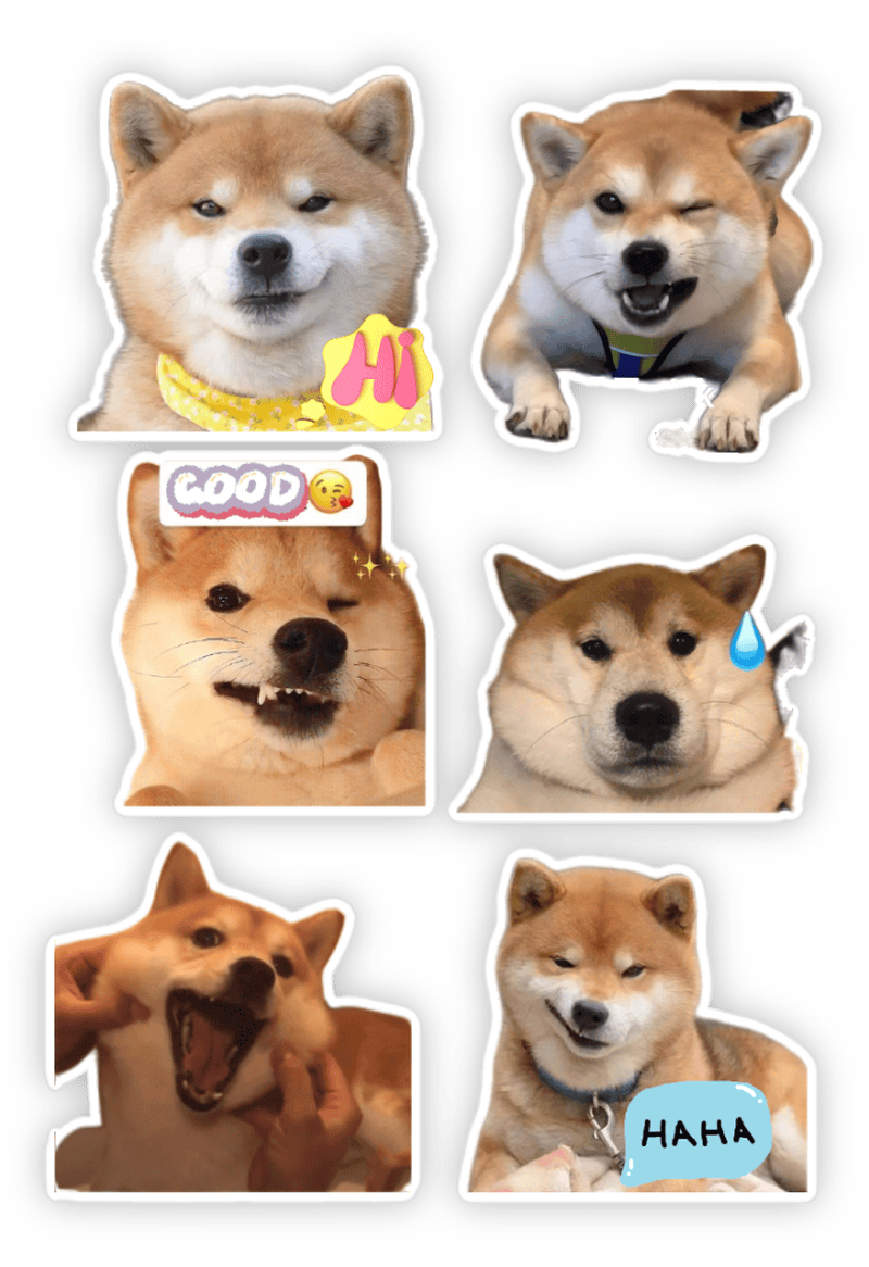 ảnh minh họa sticker chó shiba vui nhộn 