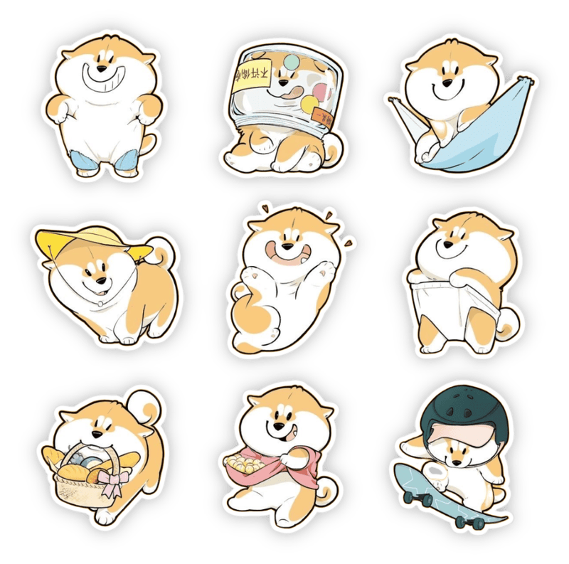 ảnh dán chó shiba ngộ nghĩnh 
