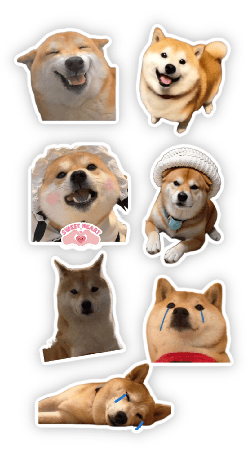 ảnh sticker shiba inu phong cách Nhật 