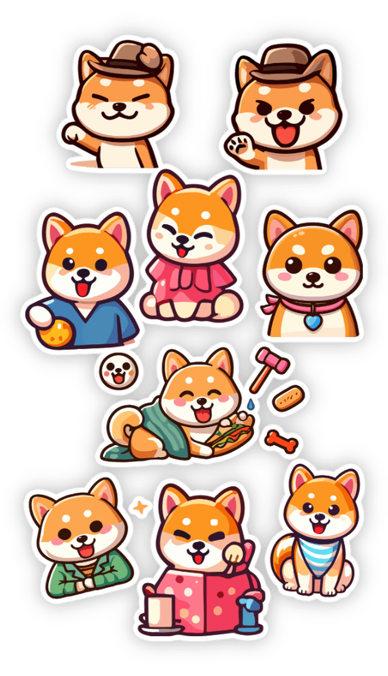 sticker shiba dễ thương để tải về 