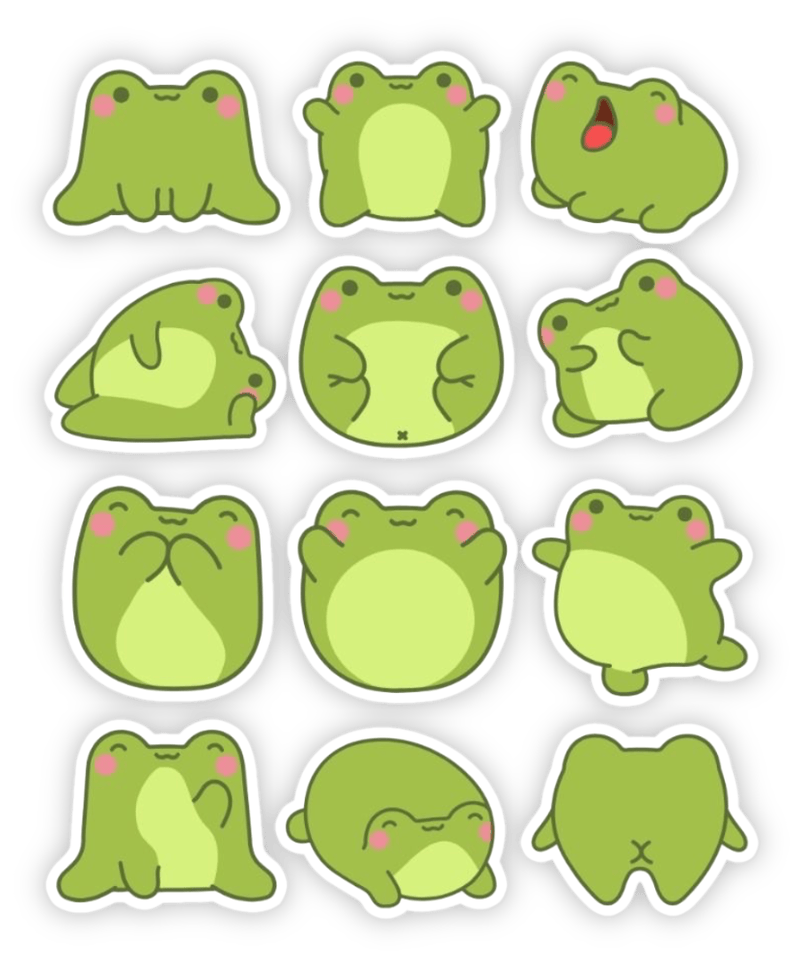 sticker ếch xanh dễ thương