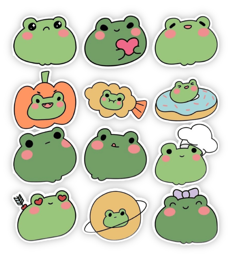 bộ sticker ếch cute ngộ nghĩnh