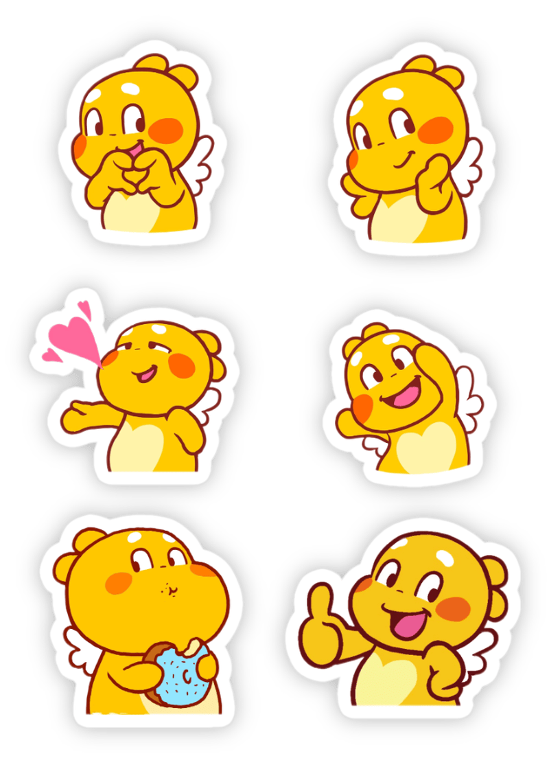 sticker hoạt hình qoobee agapi 