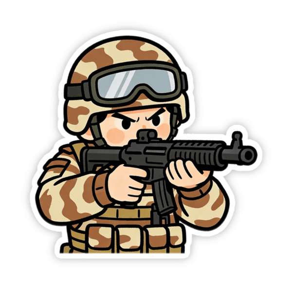 Bộ sticker chú bộ đội nghiêm túc