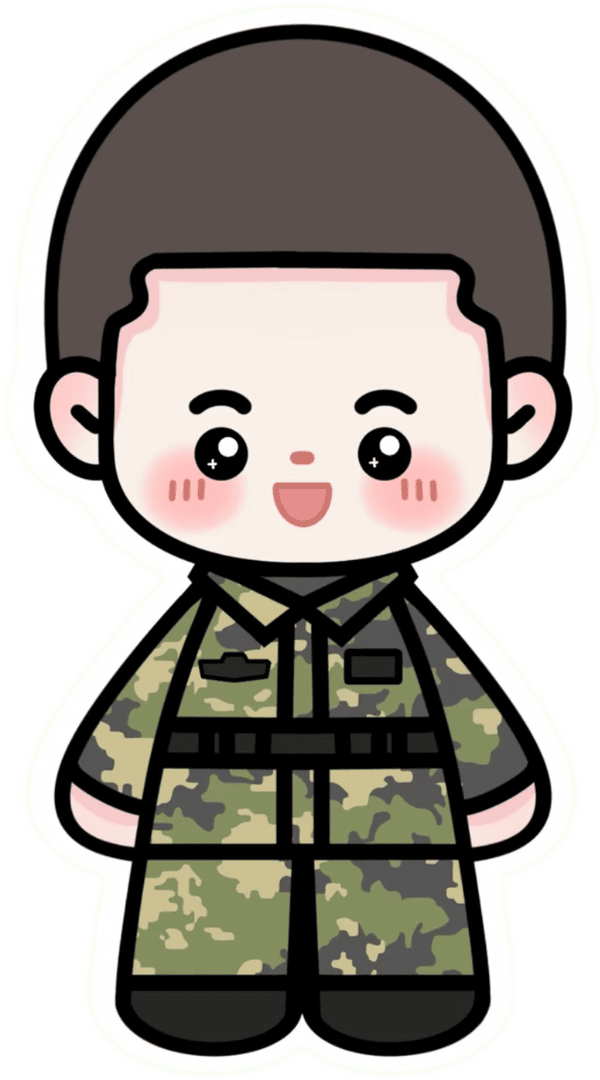 Chú bộ đội dễ thương dạng sticker