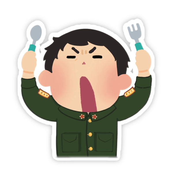 Hình sticker chú bộ đội vui nhộn